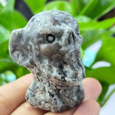 1pc flame stone vampire skull Carved  Yooperlite 2