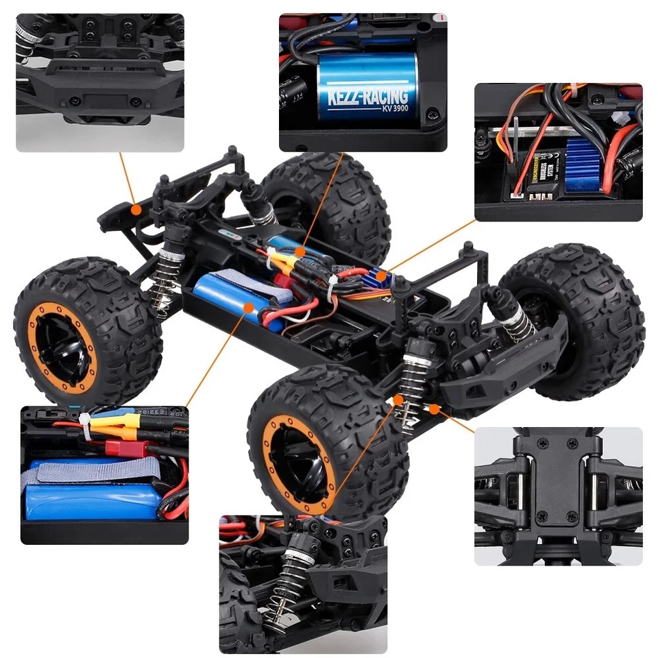 1:16 RC Car High Speed 45km/h Brushless Motor 4WD Monster Race Truck Off-Road - Image 2 of 4