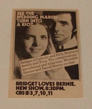 1972 small CBS tv ad ~ BRIDGET LOVES BERNIE Meredith Baxter, David Birney