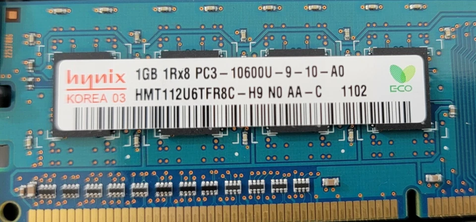 (2) Hynix HMT112U6TFR8C Computer Memory DDR3 SDRAM 1GB 1Rx8 PC3-10600U-9-10-A0 - Image 3 of 3