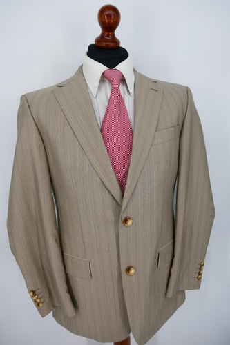 Pierre Cardin jacket size 48 virgin wool silk champagne black label excellent condition - Picture 2 of 9