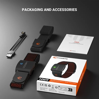 COOSPO HW9 Armband Heart Rate Monitor With HR Zones/Calories HRM Sensor