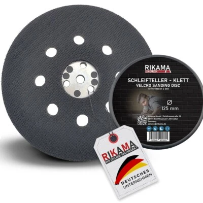 RIKAMA® Schleifteller Ø 125 mm Klett | geeignet für Bosch/Skil | gelocht