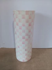 FITS WITH MACKENZIE -CHILD'S  PINK CHECK GLASS 9'' VASE, MADE BY ME