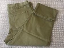  65 New Lands' End Men's Trad Fit CW 5 Pocket Stretch Denim Jeans Olive 37x29