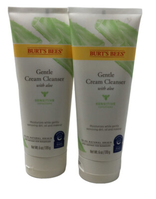 2PK Burt s Bees Gentle Cream Cleanser with Aloe Sensitive Solutions 6oz Ea