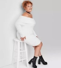 Wild Fable Soft & Cozy Off Or On Shoulder Mini Sweater Dress Size 2x  NWT 