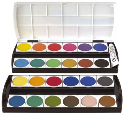 Geha 721225 Deckfarbkasten - 24 Farben + 1 Deckweiß