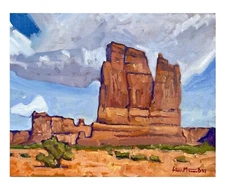 Original Paintjng Western Landscape Utah Arizona Butte Monument Valley Signed