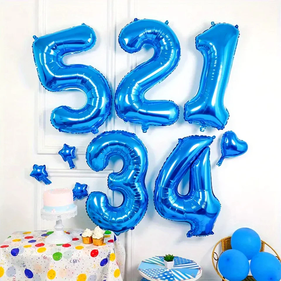 Grande Aluminio Número Globos 16 "/ 32"/102cm Cumpleaños Edad De Decoración 0-9 - Imagen 2 de 4