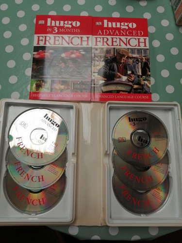 HUGO COMPLETE FRENCH CD LANGUAGE Beginner & Advanced COURSE 6 Discs 2 books VGC