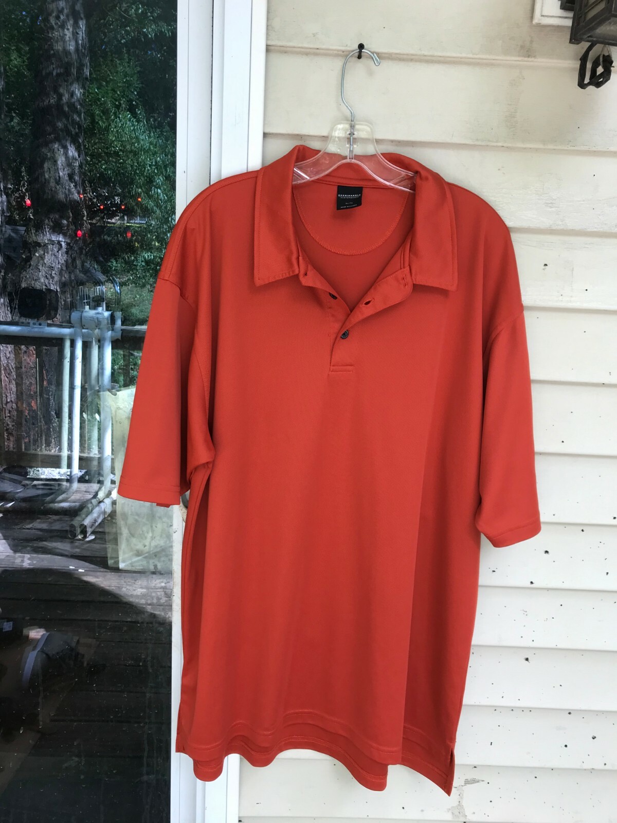 Mens Dunning Golf performance Polo Shirt Burnt Orange… Gem