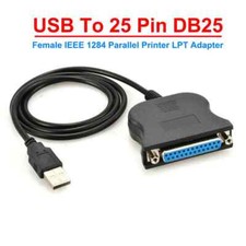USB To 25Pin DB25 Female IEEE 1284 Parallel Printer LPT Adapter Converter Cable