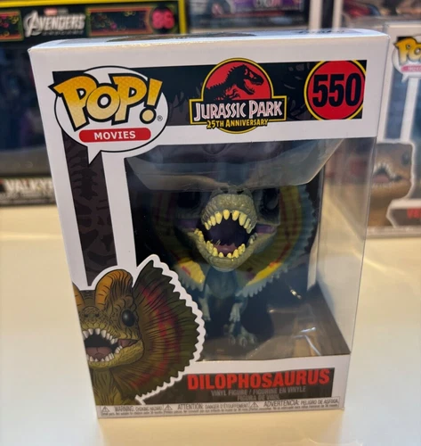 Dilophosaurus Funko pop #550 Jurassic Park 25th Anniversary + protector