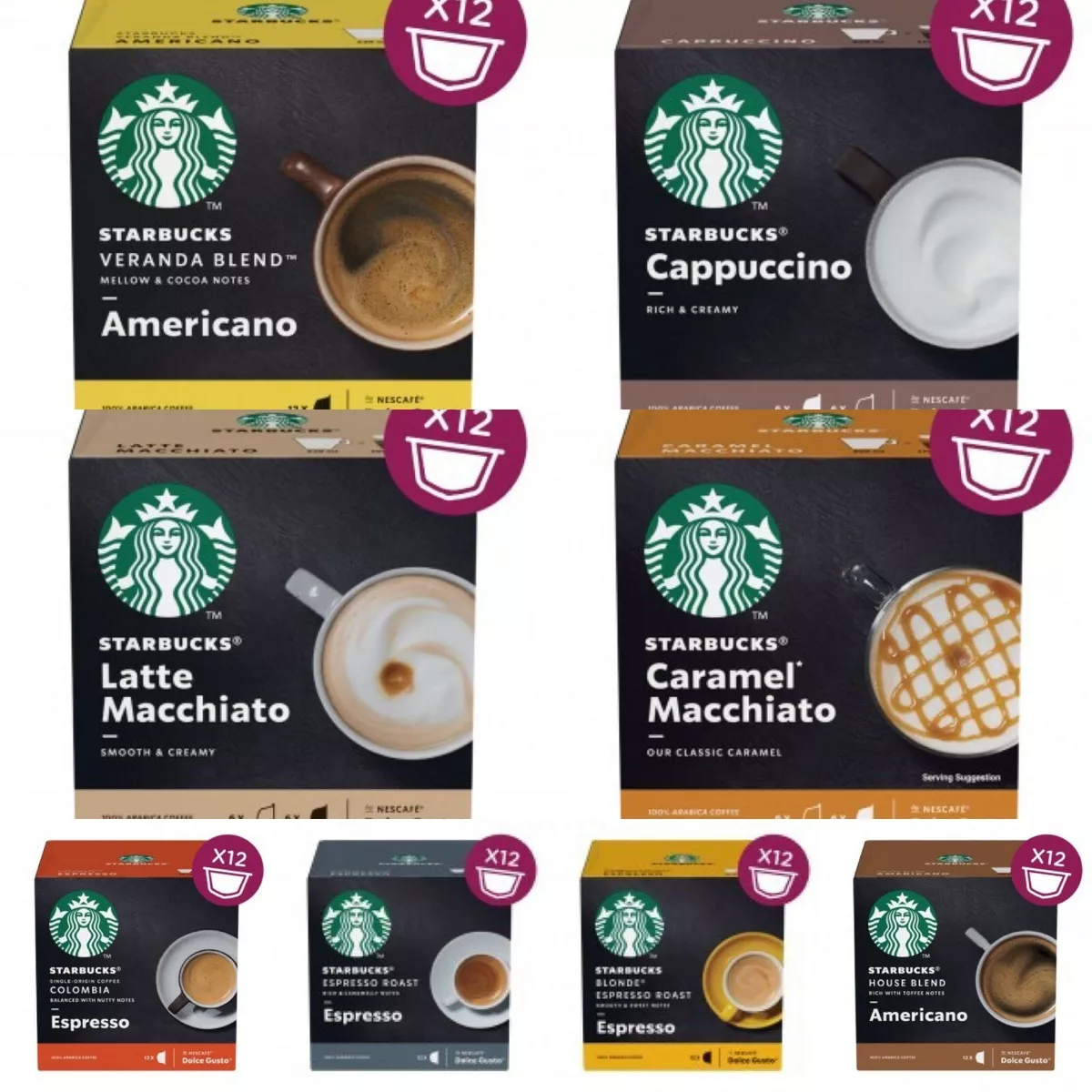 Nescafe Dolce Gusto Starbucks Americano Veranda Blend x 3 cajas (36  cápsulas) 36 bebidas