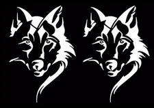 Dog Wolf Animal - 6" White Vinyl Decal Graphic Car Truck Windows Tablet Laptop