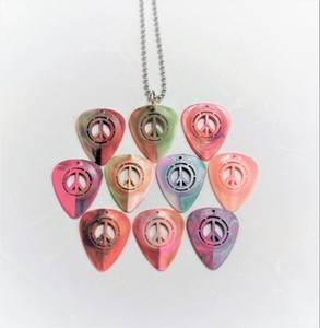 Guitar-Pick-Necklace-PEACE-Harmony-Bulk-Lot-10-Picks-Multi-Colors-USA-MADE