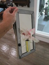 New Reflections Art Deco Mid Century Modern Chrome & Glass wall hanging mirror