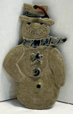 Retired*Rowe Pottery*Salt Glazed*Snowman*Ornament*Primitive* 22307T S209
