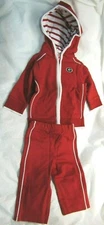 NCAA Georgia Bulldogs Logo on Red Hooded Jacket & Pants Set Two Feet Ahead