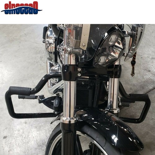 Front Engine Guard Highway Crash Bar For Harley Softail FXFB FLDE FLSB FXBB FLHC - Picture 3 of 10