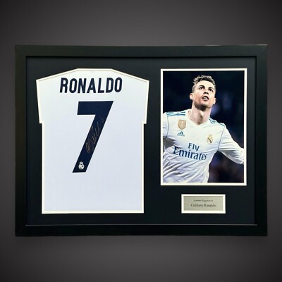 Cristiano Ronaldo Real Madrid Signed Framed Shirt Photo - Main Image