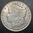 1890-CC Morgan Silver Dollar $1 Carson City VF Very Fine Details Harshly Cleaned