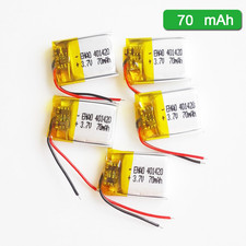 5Pcs 3.7V 70mAh LiPo Li Polymer Rechargeable Battery 401420 For Camera MP3 MP4
