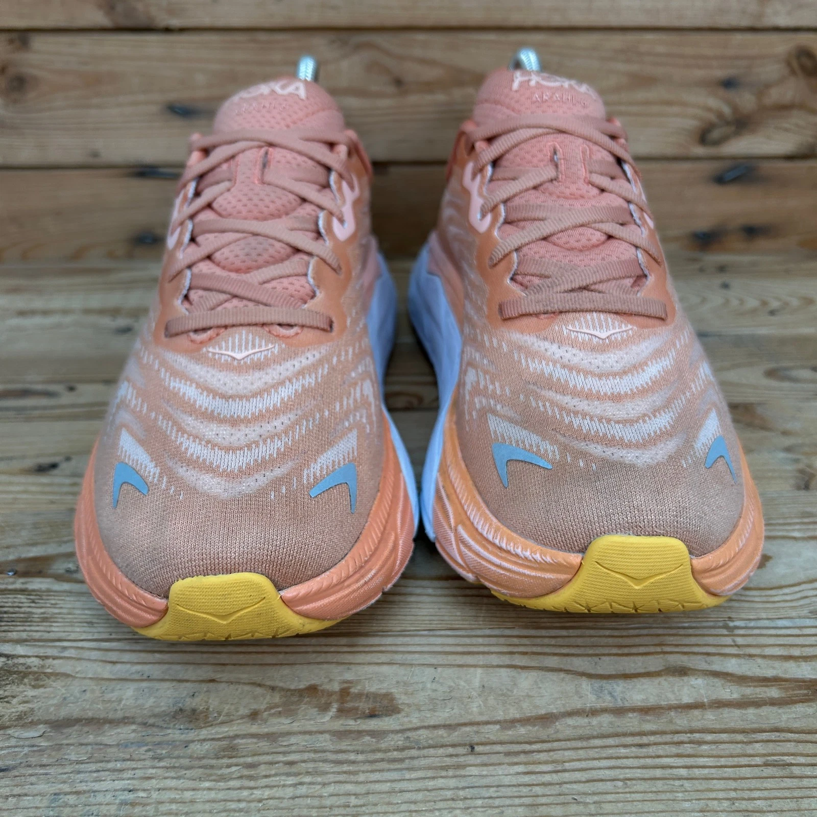 Scarpe da ginnastica Hoka One One donna UK 7 5 Arahi 6 arancione al sole corsa maratona