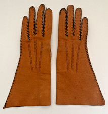 Vintage Deerskin Leather Gloves Size 6 Buckskin Soft Driving Wrist Cover