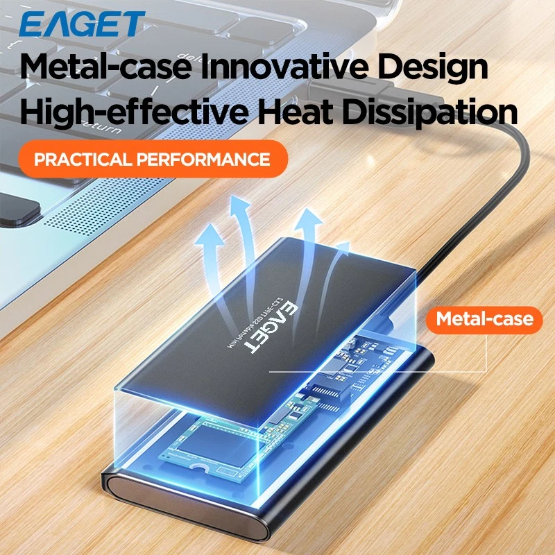EAGET M1 USB 3.2 Portable SSD 550MB/s Type-C PSSD Compact for Mac/PC/Phone LOT - Image 3 of 4