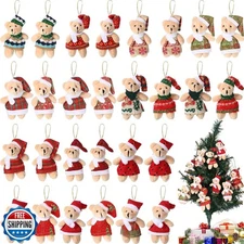 28 Pieces 3 Inches Christmas Joint Mini Bear Stuffed Animal Plush