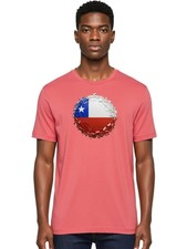 Chile-Flag Mens Graphic Tee, 100 Cotton, Casual Summer Wear