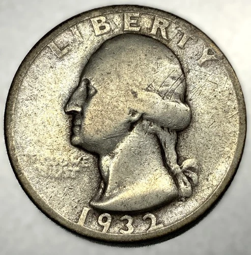 1932 P Washington 90% Silver Quarter Circulated Condition 25c US Coin - 3348