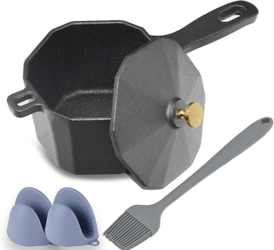 #ad Cast Iron Sauce Pot with Lid Premium Small Cast Iron Melting Pot amp; Silicone Bas $13.80