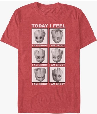 Guardians Of The Galaxy T-Shirt I Am Groot Marvel Adult S Today I Feel