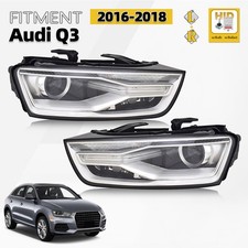 For 2016-2018 Audi Q3 HID/Xenon Headlight w/ Bulb and Ballast Left+Right Pair