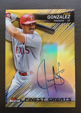 2016 Topps Finest Juan Gonzalez Finest Greats Gold Refractor Auto 35/50 Rangers