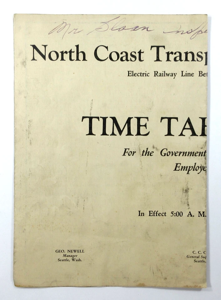Расписание сотрудников Seattle Everett Interurban North Coast Transportation 1930 - Изображение 2 из 4