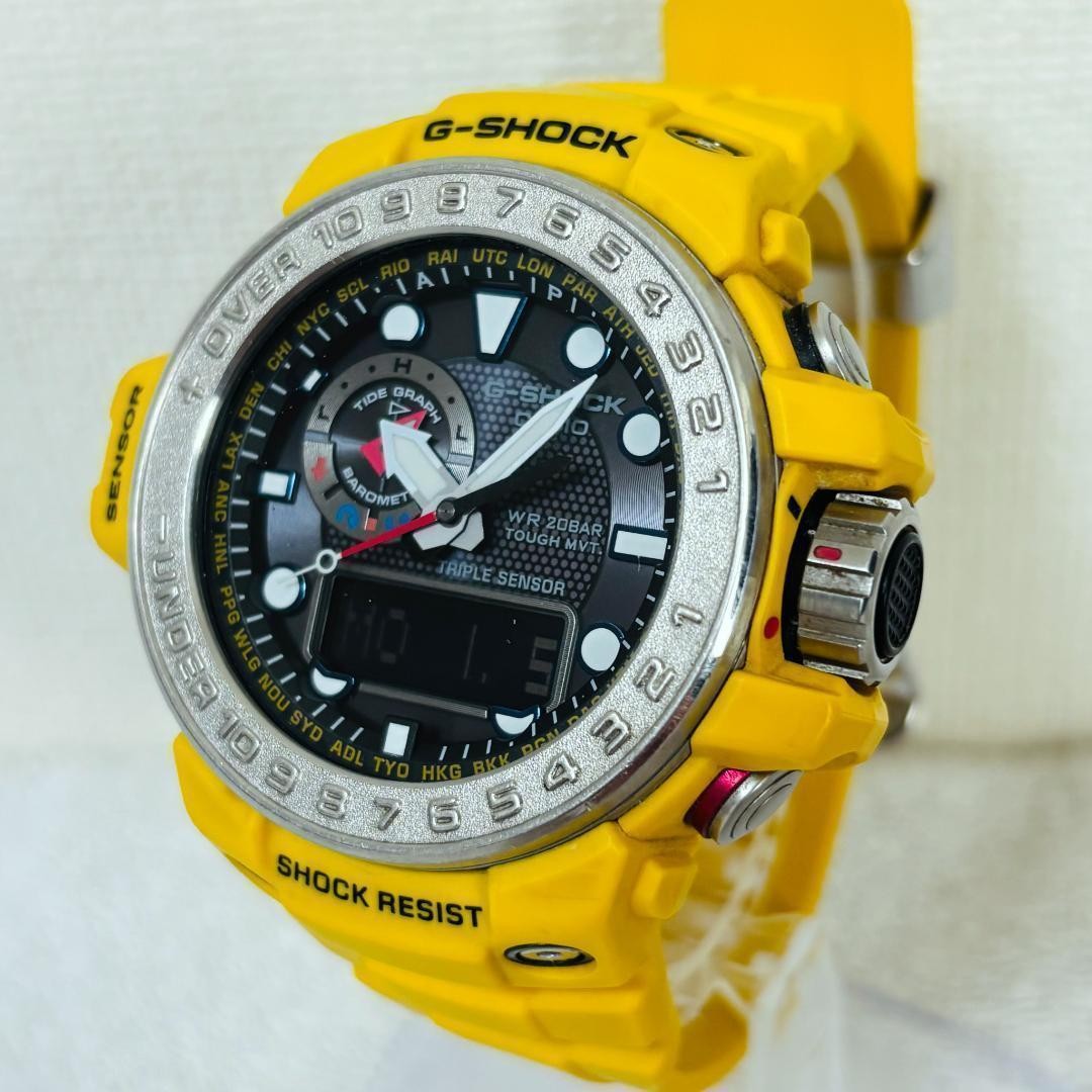 Casio G Shock Gulfmaster GWN 1000 Yellow Solar Diver Watch Japan 