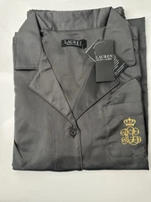LAUREN Ralph Lauren Women's  Size XL Gunmetal Satin Pajama Set New $84