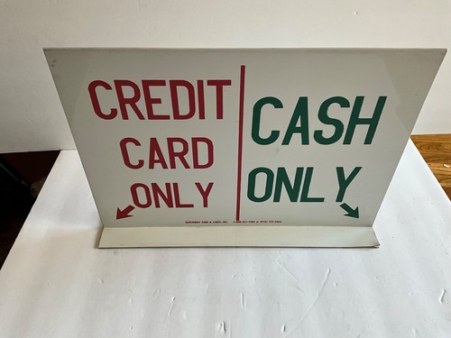 Nur Bargeld & Kreditkarte Tischplatte Blechschild - Quickway Schild & Etikett Inc - Bild 4 von 10