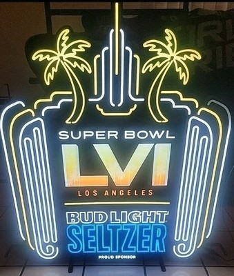 Super Bowl LVI 56 Bud Light Seltzer LA RAMS LED Neon Sign 5 COLORS