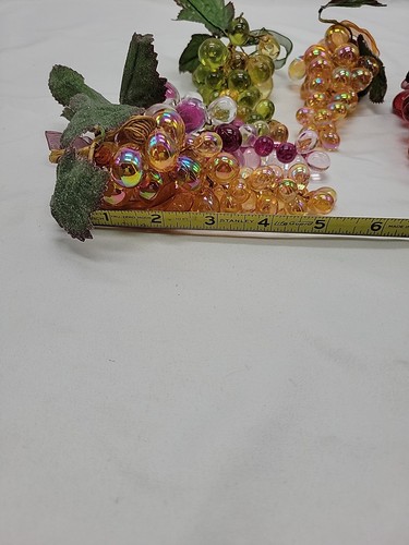 5 Vintage Lucite bunte Trauben Acryl facettiert Perlen gezuckerte Blätter - Bild 8 von 10