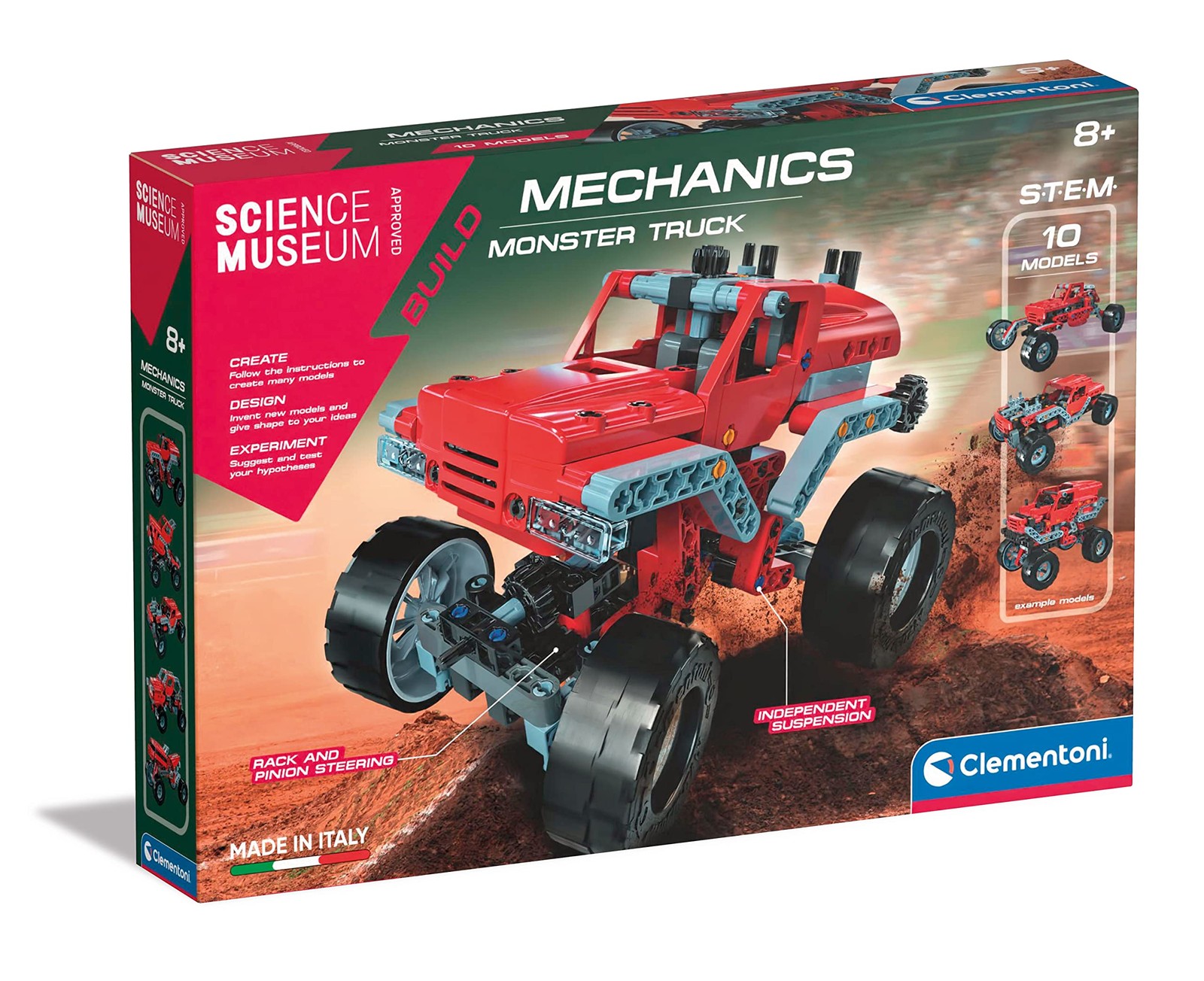 Clementoni- Science Museum Mechanical Lab: Monster Truck STEM Construction Kit,