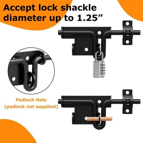 6.4 Inch Heavy Duty Slide Bolt Latch, Bi-Directional Gate Latch with Protecti... - Picture 4 of 8