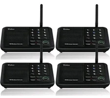 Wuloo Wireless Intercom System for Home 10 Channel 3 Code 5280 Feet - 4 Sets
