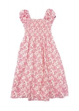 LoveShackFancy NEW Girls Pink Floral Smocked Long Maxi Dress Size 8-9Y