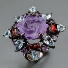Handmade 7 ct+ Natural Amethyst Ring 925 Sterling Silver Size 8 /R459819