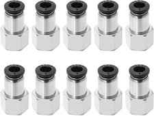 10-Pack Push-to-Connect Pneumatic Fittings  1/4 in Tube OD x 1/4 in NPT Female.